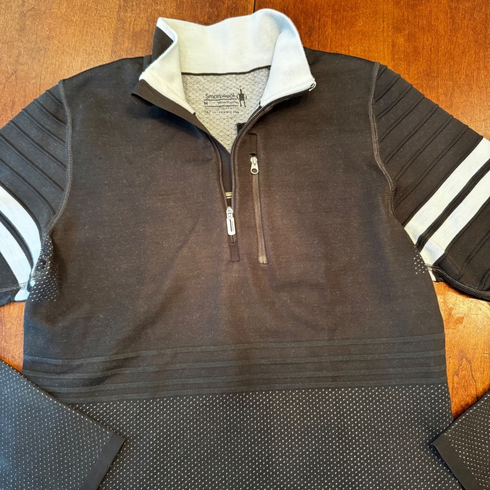 Smartwool 1/4 Zip Pullover Women M Black Intraknit Merino 250 Thermal Base Layer